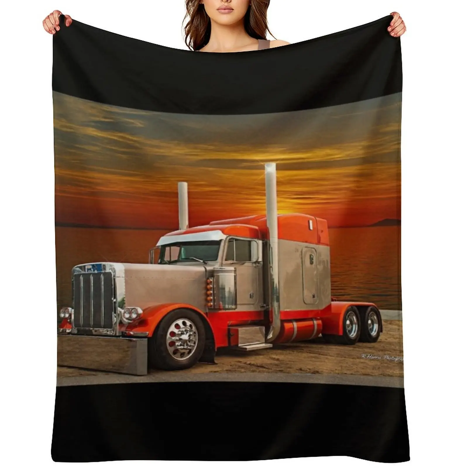 

Cool Peterbilt Throw Blanket Extra Large Throw anime Shaggy halloween Blankets