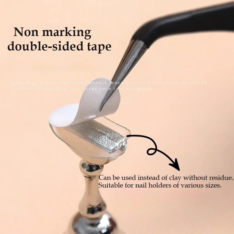 100Pcs/Sheet Double Sided Transparent Nail Art Stickers Gel Tape No Trace Clear Adhesive Nail Tip Display Strip For Acrylic
