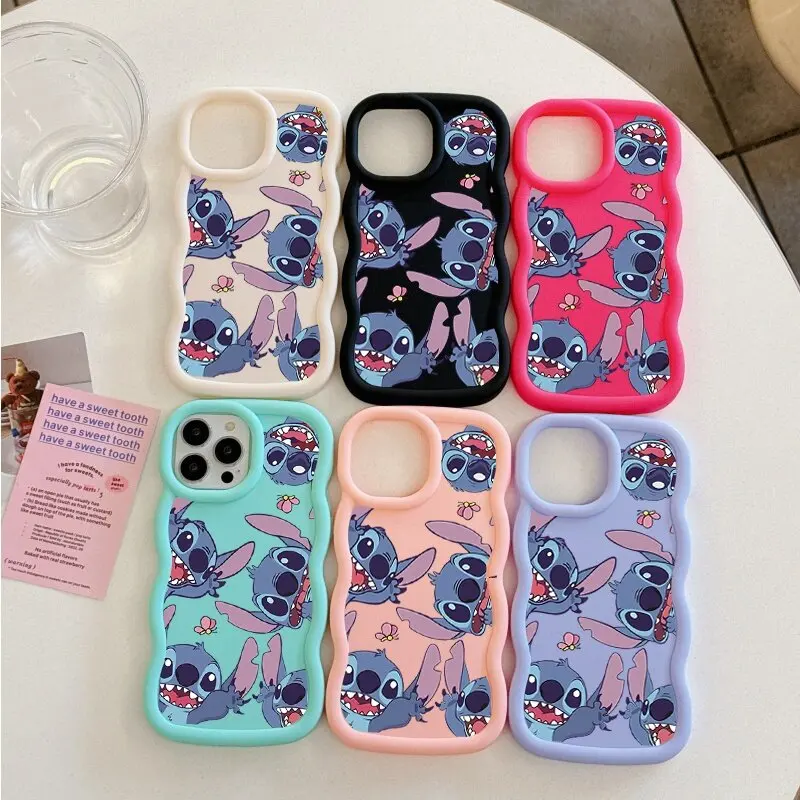 خمسة لطيف غرزة جراب هاتف آيفون 16E 15 16 14 13 12 11 برو ماكس زائد 7 + 8 + 7 8 6S زائد SE 2022 لون الحلوى غطاء سيليكون #5