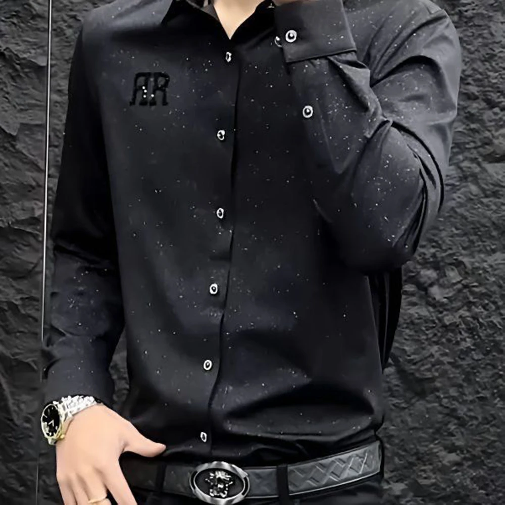 

Winter New Men's Starry Sky Long-Sleeve Shirt American Retro Fashion Trendy High Street Casual Loose Breathable Niche Men's Top