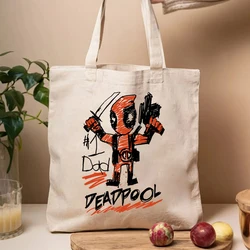 Divertenti Superhero Tote Bags Lovely Dead Pool Ladies Shopping borse di tela Super Cute Bag Men Wolverine Graphic borse da donna