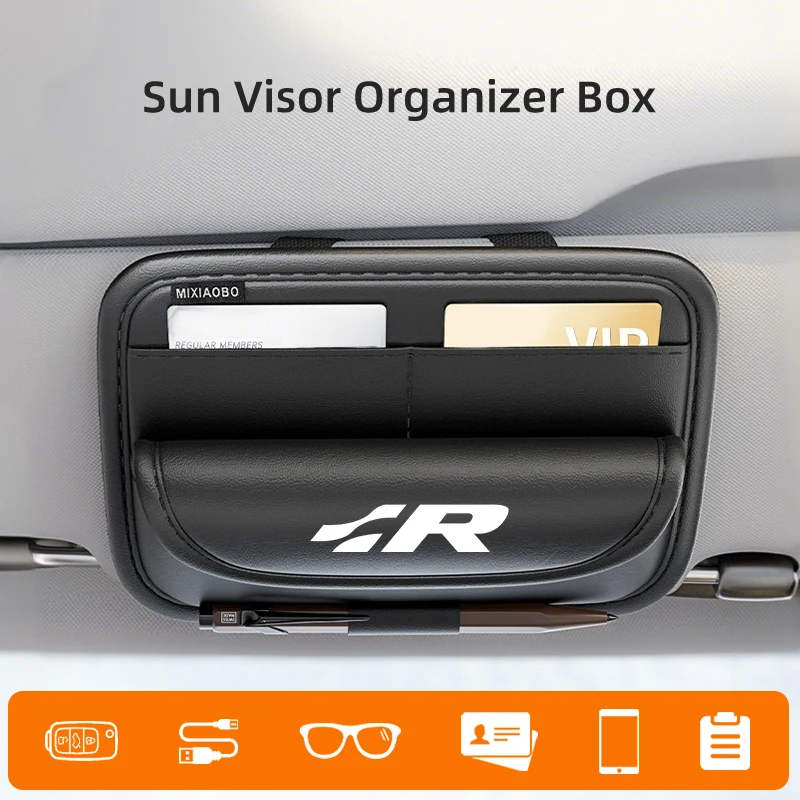 

Car Sun Visor Organizer Sunglasses Holder Sunshade Clip Visor Accessories For VW R Tiguan Scirocco Golf 5 7 Polo Jetta Sagitar M