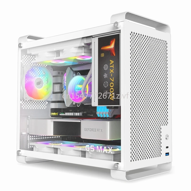 

G5MAX Шасси Matx Белый Шасси Черная Боковая Прозрачная Настольная Мини ITX Маленький Компьютер Пустой Шасси Блок Питания