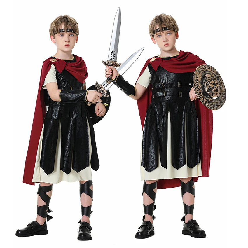 Umorden Ancient Roman Spartan Gladiator Warrior Hercules Costume for Child Kids Adult Boys Girls Men