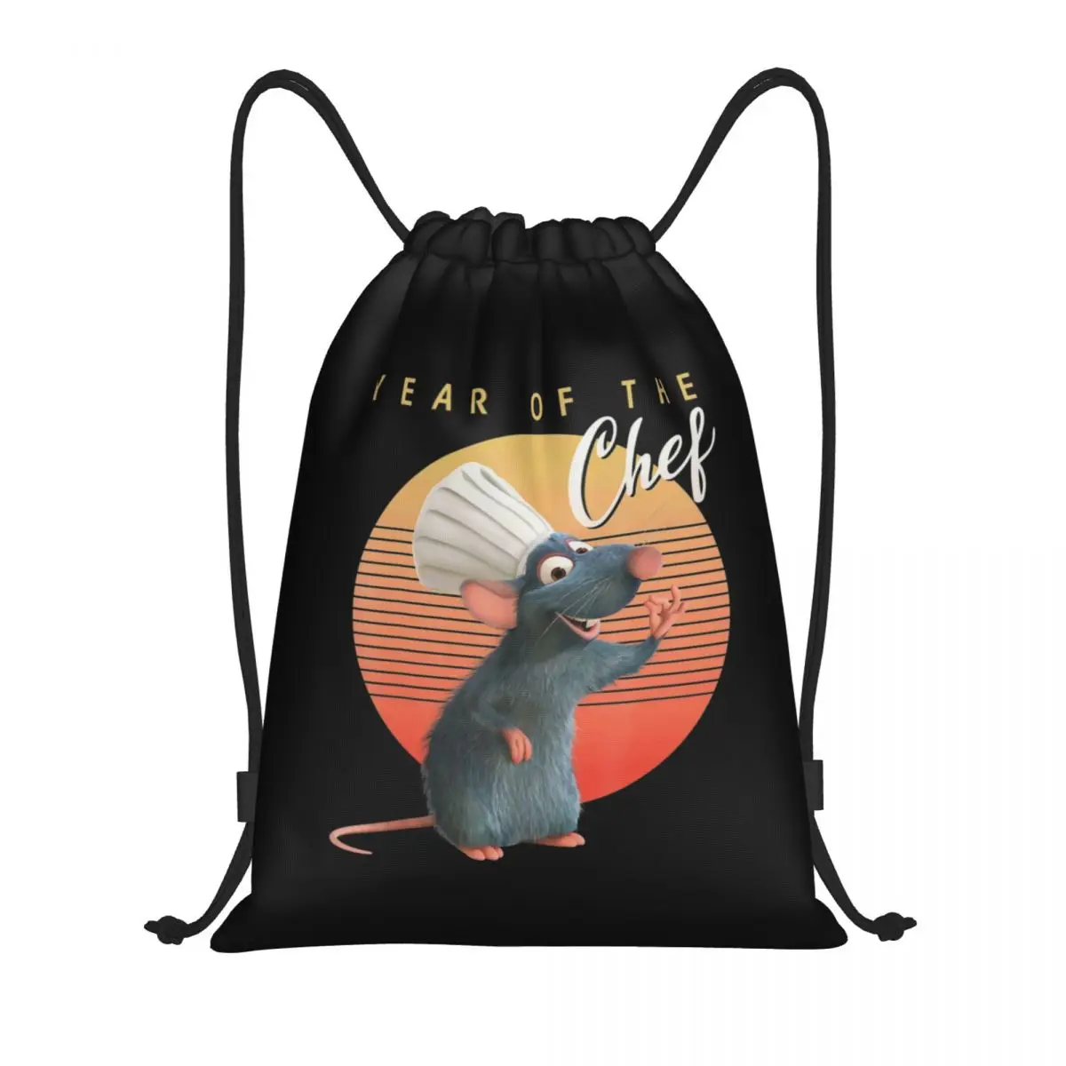 Custom Ratatouilles Chef Remy Film Movie Drawstring Bag Men Women Lightweight Sports Gym Storage Backpack