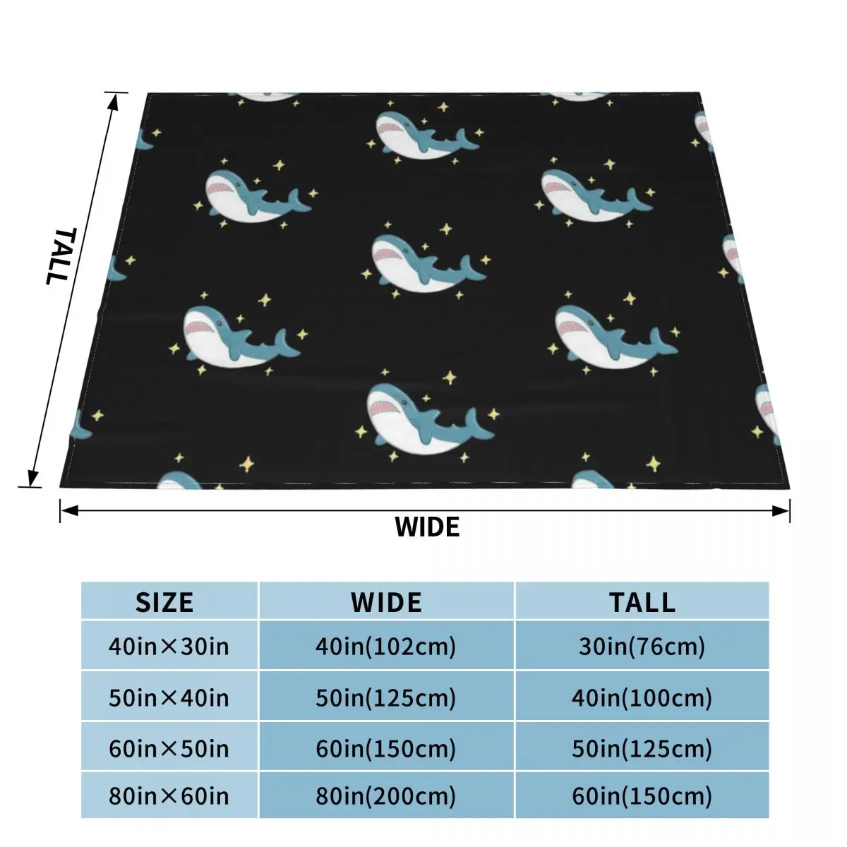 Blahaj The Shark (black Background) Blanket Bedspread On The Bed Travel Queen Size