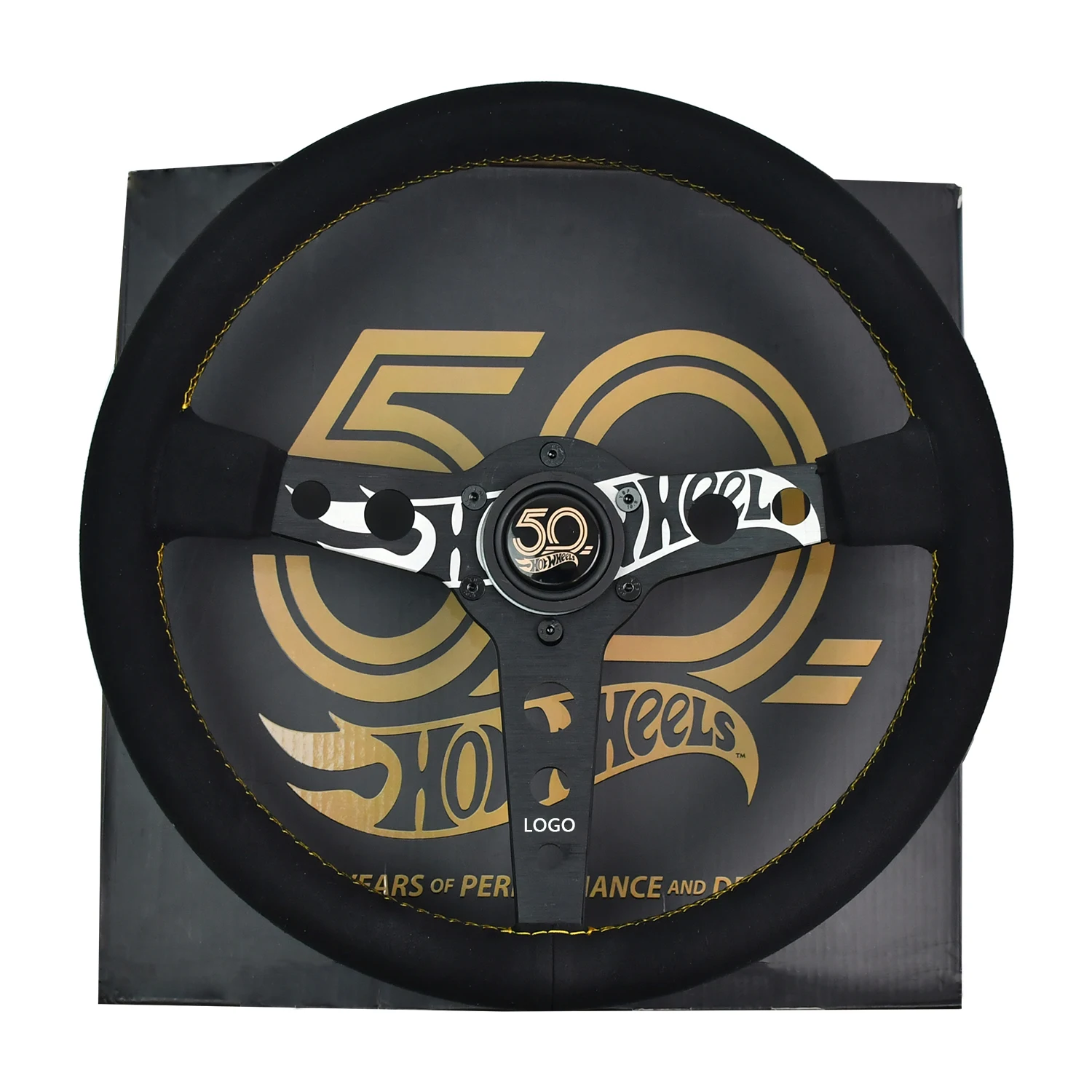 14-Zoll-Rennlenkrad aus Wildleder, Autozubehör, universelles Auto-Lenkrad für Spielsimulation