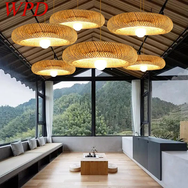 WPD Contemporary Bamboo Weaving Pendant  Loft Industrial Style Internet Cafe Restaurant Hot Pot Shop  Chandelier