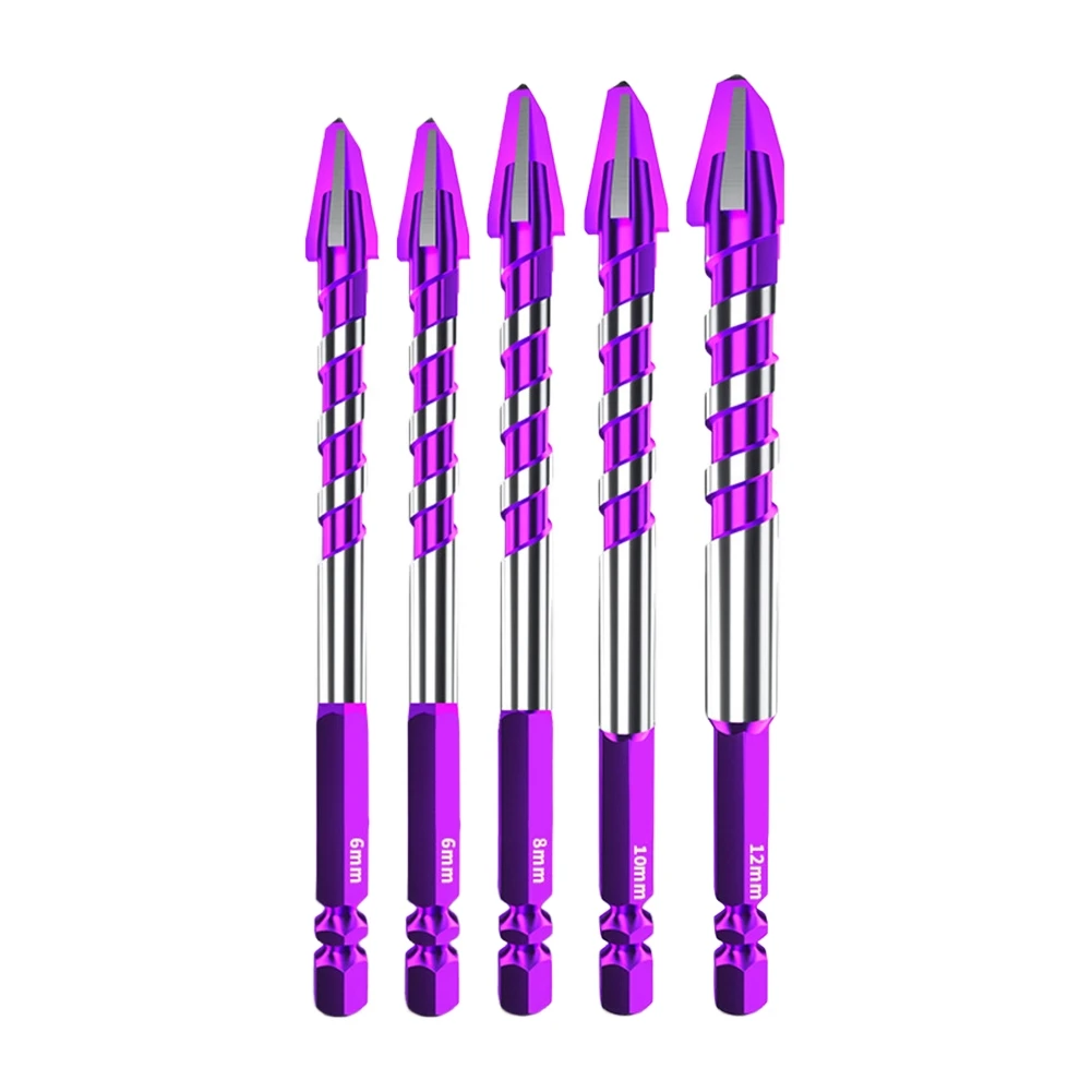 612mm Multifunction Drill Bit with Offset Cutting Path for Tile Wood PVC Pipe For Drilling Hexagonal Shank for Stable Use