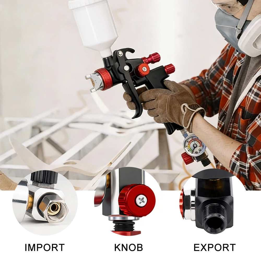 LVLP R500 Spray Gun Accessories Air Pressure Regulator Gauge Paint Sprayer Control Valve Pneumatic Tool for Auto Body Painting