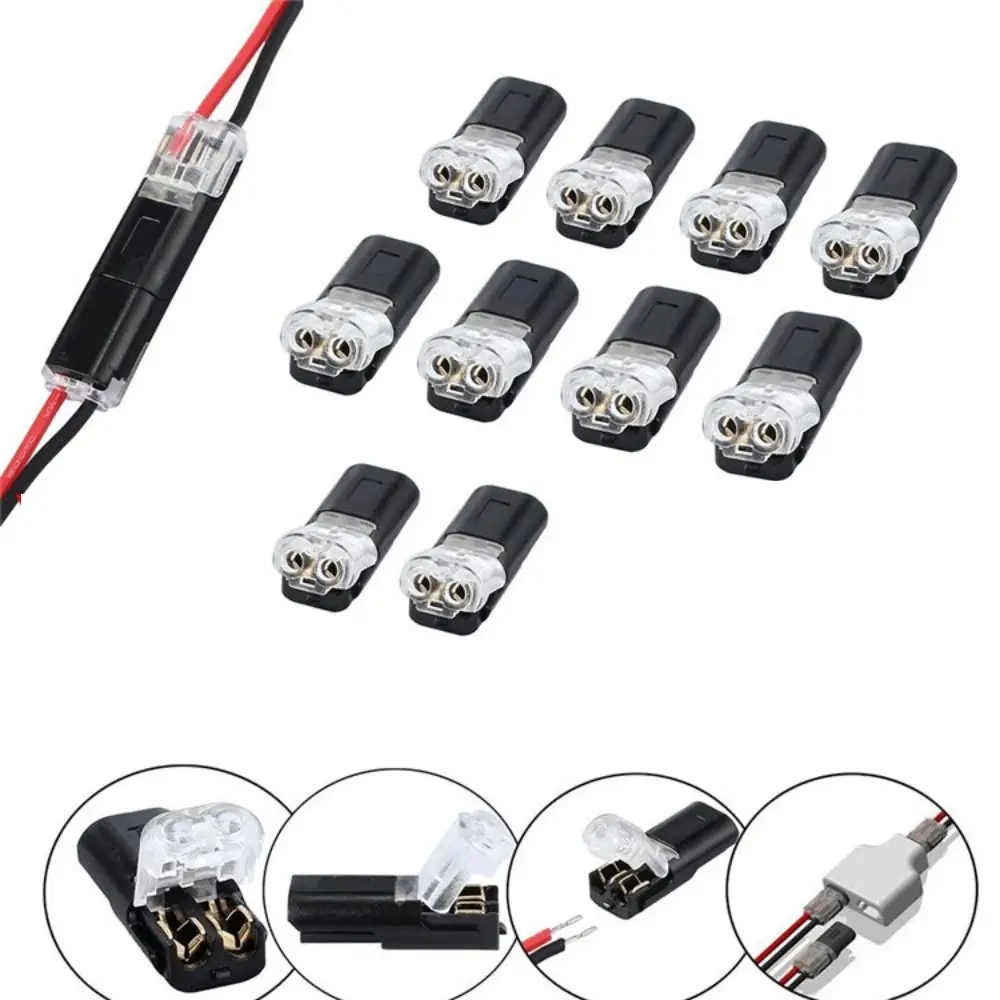 10Pcs Mini 12V Auto Connector Plug Cable Waterproof Connections Strip Terminal Clamp Wire Connector Electrical Car