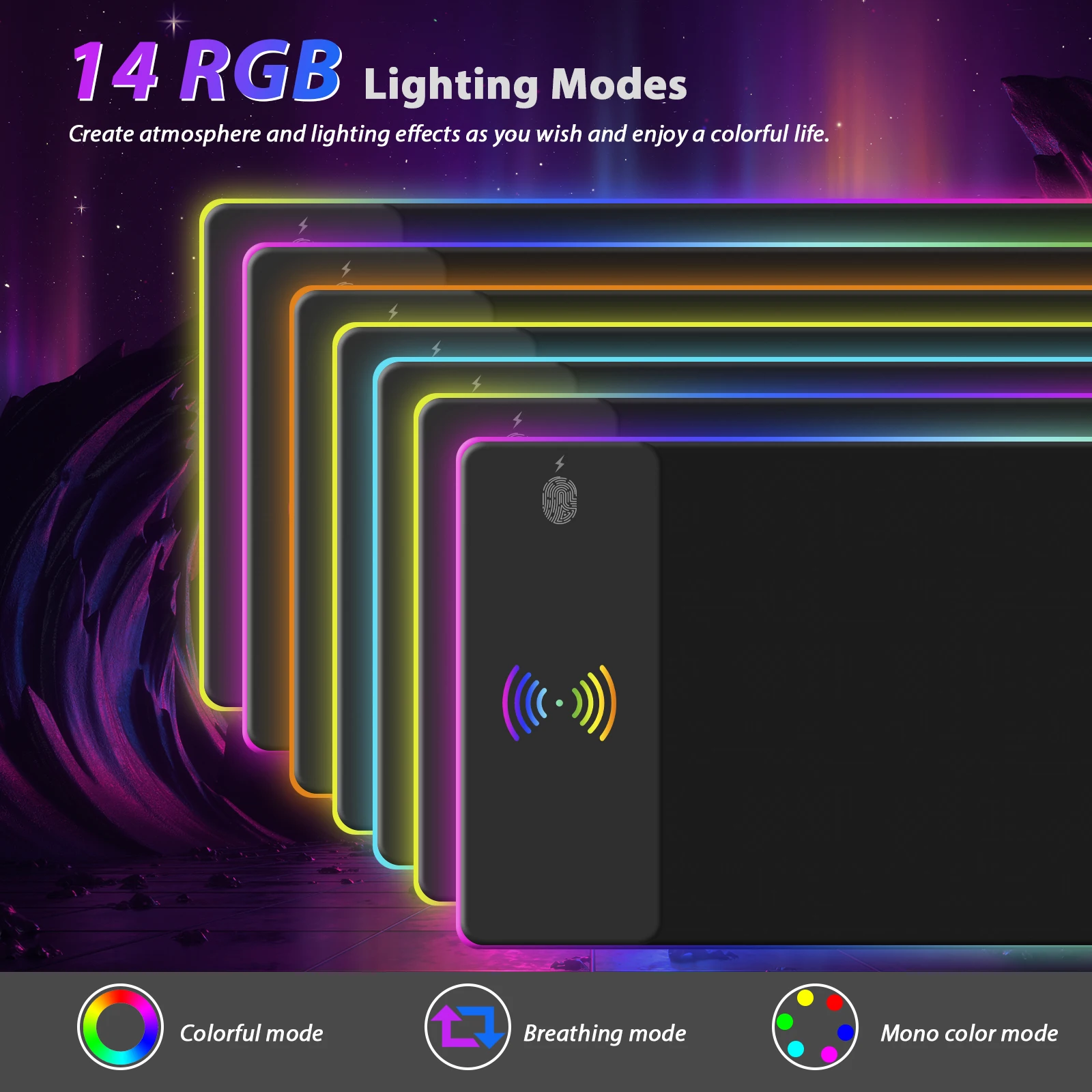 Tappetino da Gaming RGB Esteso, Tappetino per Mouse Extra Large Impermeabile con Retroilluminazione LED per Lavoro in Ufficio e Uso Quotidiano Domestico
