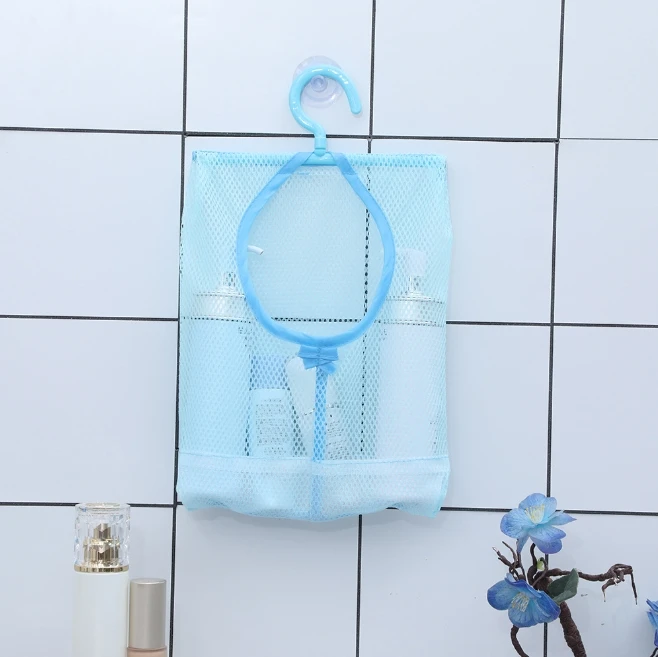 Kitchen Bathroom Hanging Storage Clothespin Mesh Bag Hanging Hook Organizer Storage Baskets Organizer