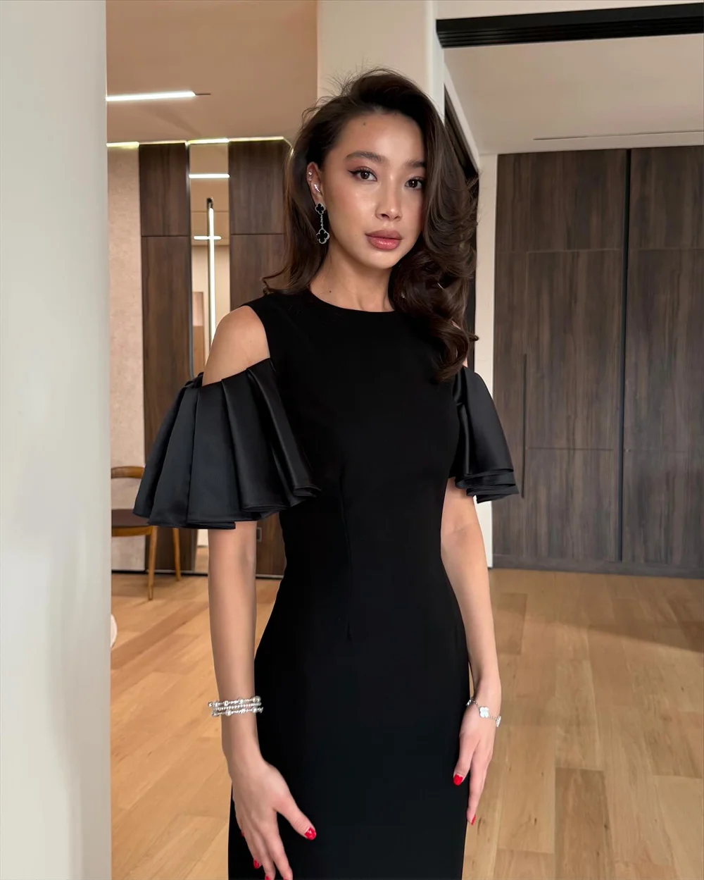 الطية قبالة الكتف حورية البحر فستان حفلات رسمي س الرقبة الكاحل طول فستان سهرة كلاسيكي مخصص فستان حفلة امرأة كلاسيكية