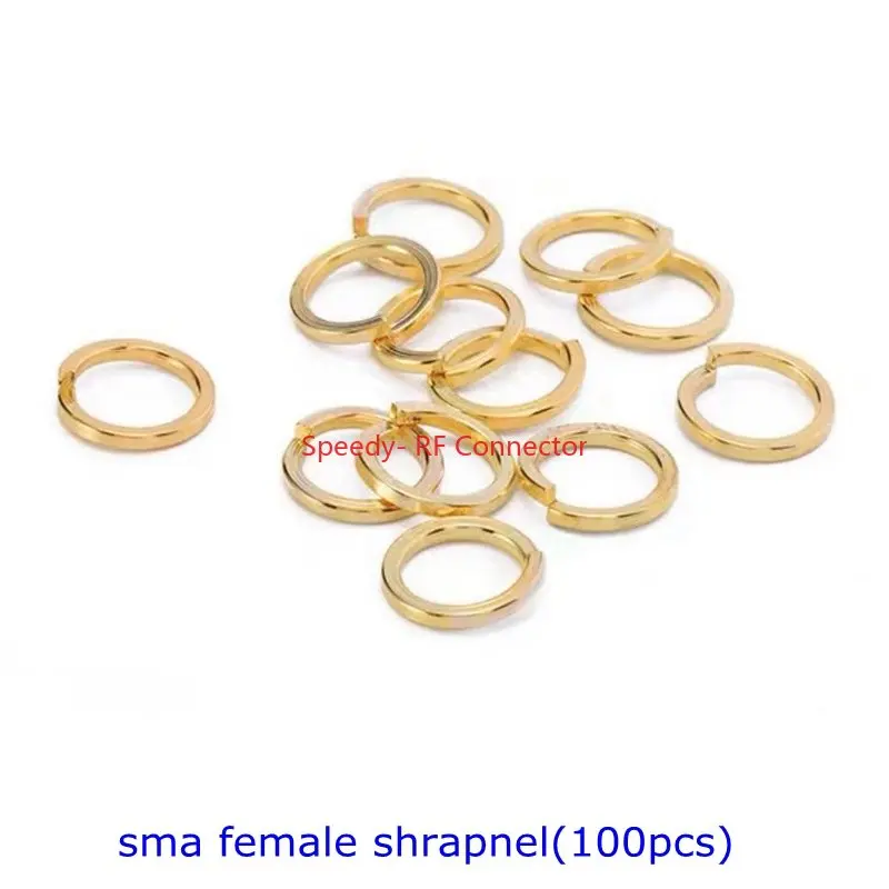 100Pcs SMA Female Nuts Washers SMA Female Jack Nuts Washers Accessories Match Gold Plated Brass RF