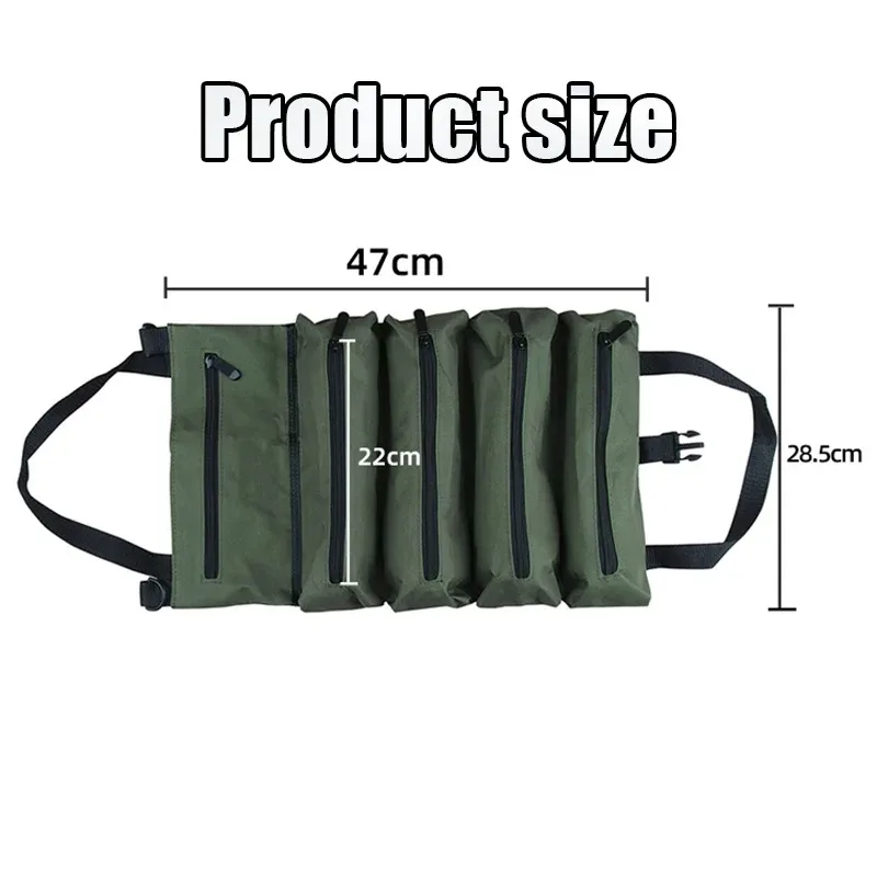 Tool Roll, Multi-purpose Roll Up, Wrench Roll, Canvas Tool Storage Bucket, Car Emergency Kit Wrapping Storage Box