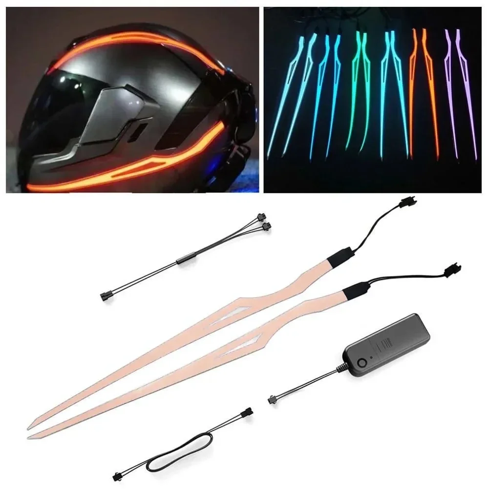 Luz nocturna para casco de motocicleta, señal de conducción, tira EL intermitente, Kit duradero, barra, tira Led, Reflector, película de luz fría, casco DIY