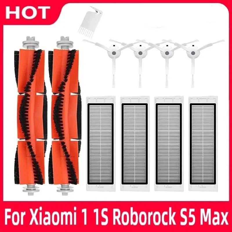 Für Xiaomi Mijia Mi 1 1S Roborock S50 S5 Max Hepa-Filter Hauptbürste Seitenbürste Ersatzteile Roboter-Staubsauger Zubehör