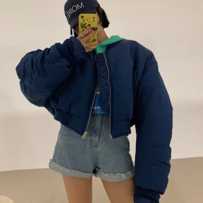 Jaet ort – manteau de Baseball en coton pour femmes coréennes, ample et chaud, rétro, haut ort, vêtements d'hiver polyvalents