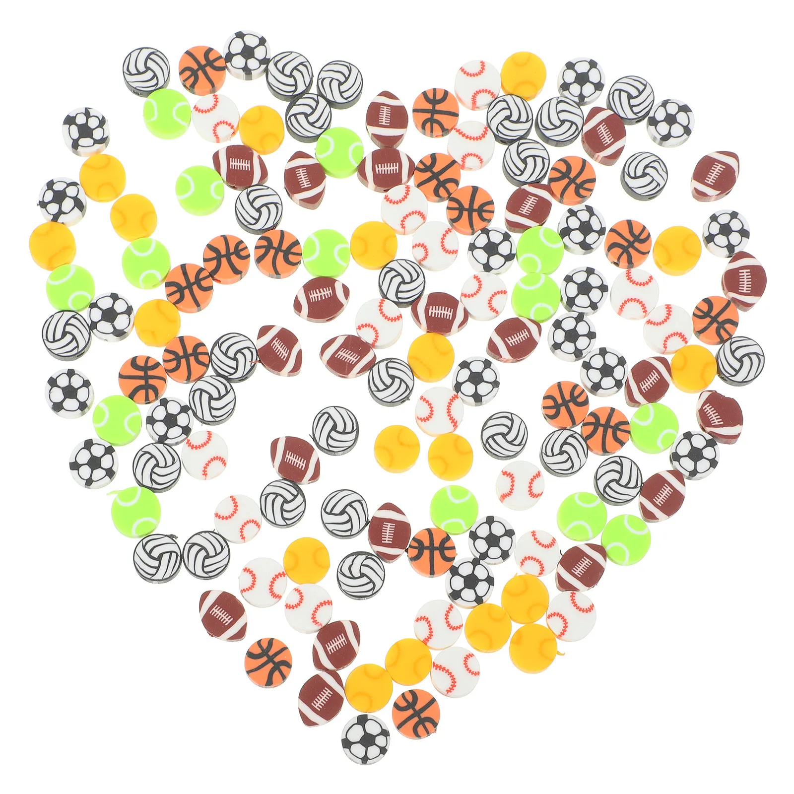

200 шт. бусин-разделителей в форме спортивных мячей (регби, футбол) для изготовления украшений своими руками, для ожерелий, браслетов, браслетов на ногу, серег