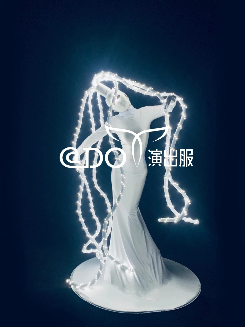 White Led Dress Carnival Shower Celebrate Prom Party Show Wear Women Dancer performance  Club Dress
