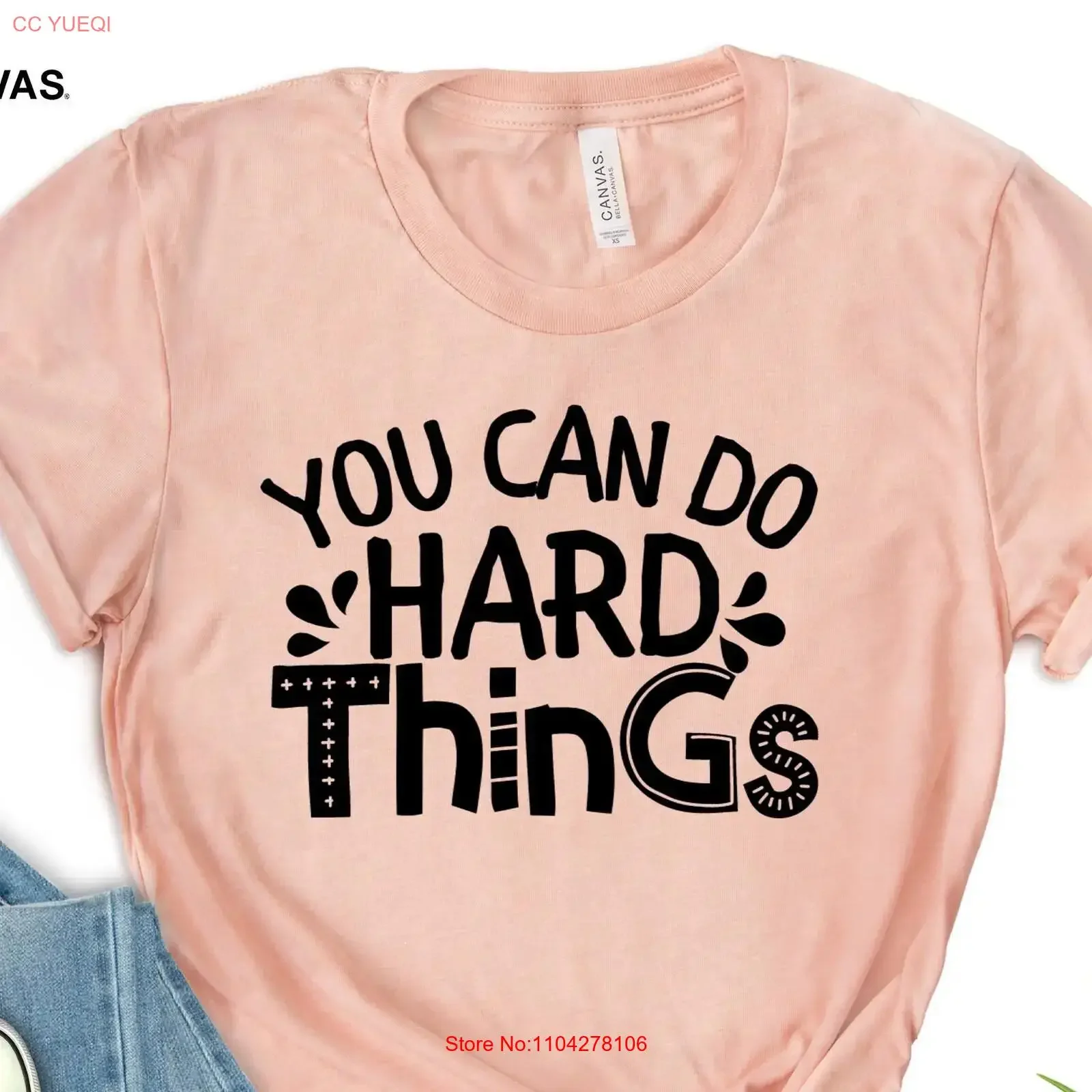 You Can Do Hard Things T Shirt Teacher Positive Message Motivational Back To School Mental Health vintage Washed