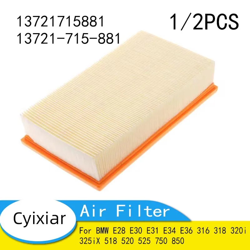 Car Engine Air Filter Cleaner Element 13721715881 for BMW E28 E30 E31 E34 E36 316 318 320i 325iX 518 520 525 750 850 Flow Intake