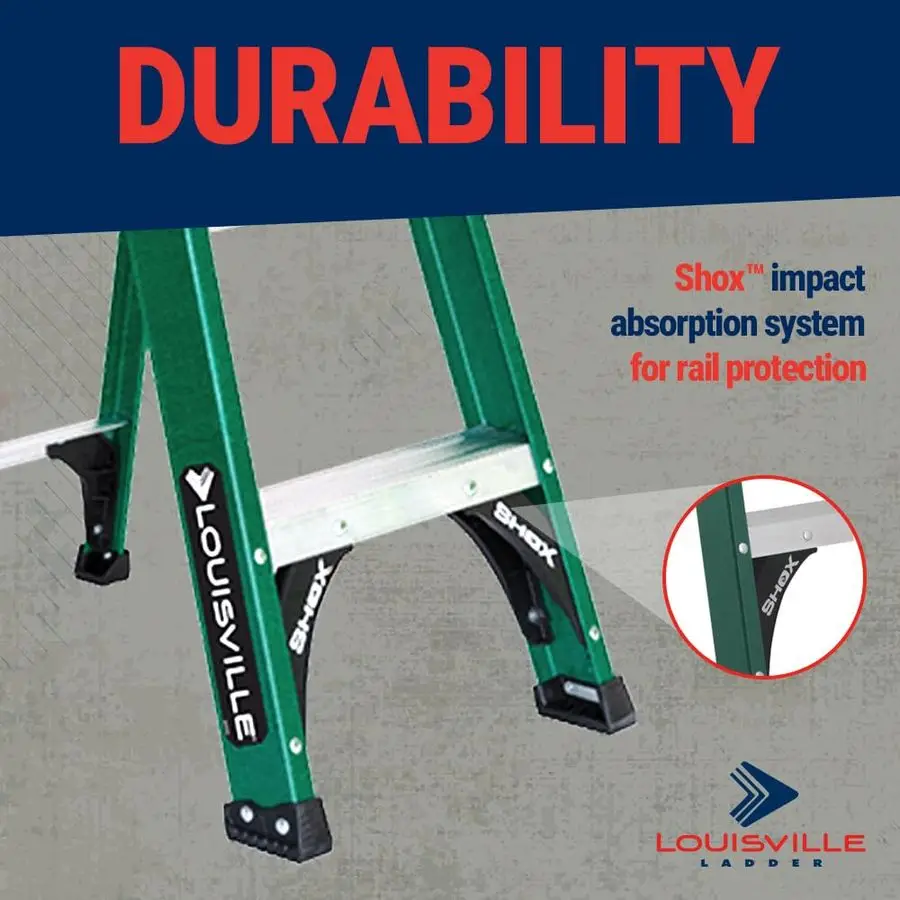 4Foot Fiberglass Step Ladder, 225Pound Load Capacity, Type II, FS4004