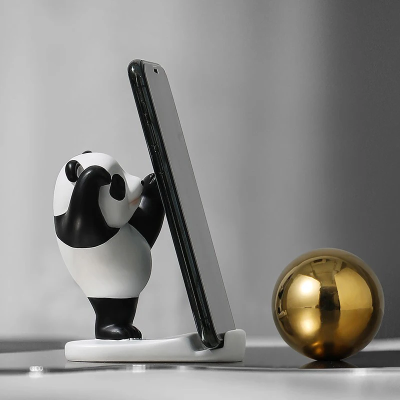 Niedliche kreative Panda Figuren Interieur Universal Handy Stand halter Home Office Schreibtisch Dekoration Telefon halter