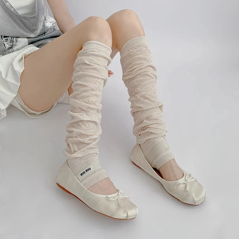 Kawaii Girls Warm Feet Cover New Pedal Socks Knee Leg Brace Leisure Leg Warmers Breathable Personality Fashionable Loose Socks