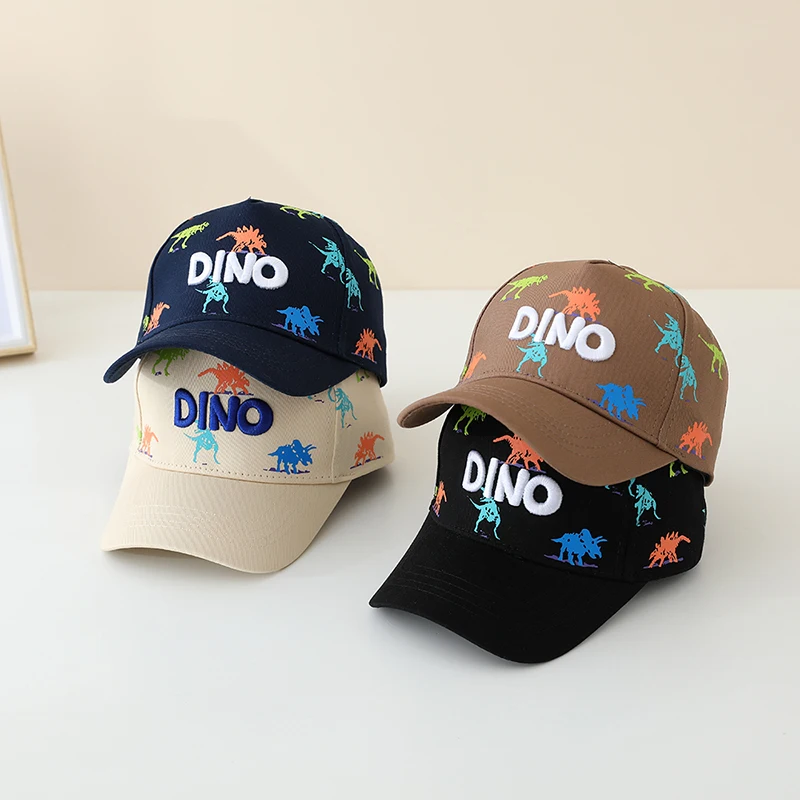 Children \'s Sports Hats School Baby Boy Baseball 2024 Summer Embroidered Dinosaurs Outdoor Kids Caps for 2-8Years Adjustable