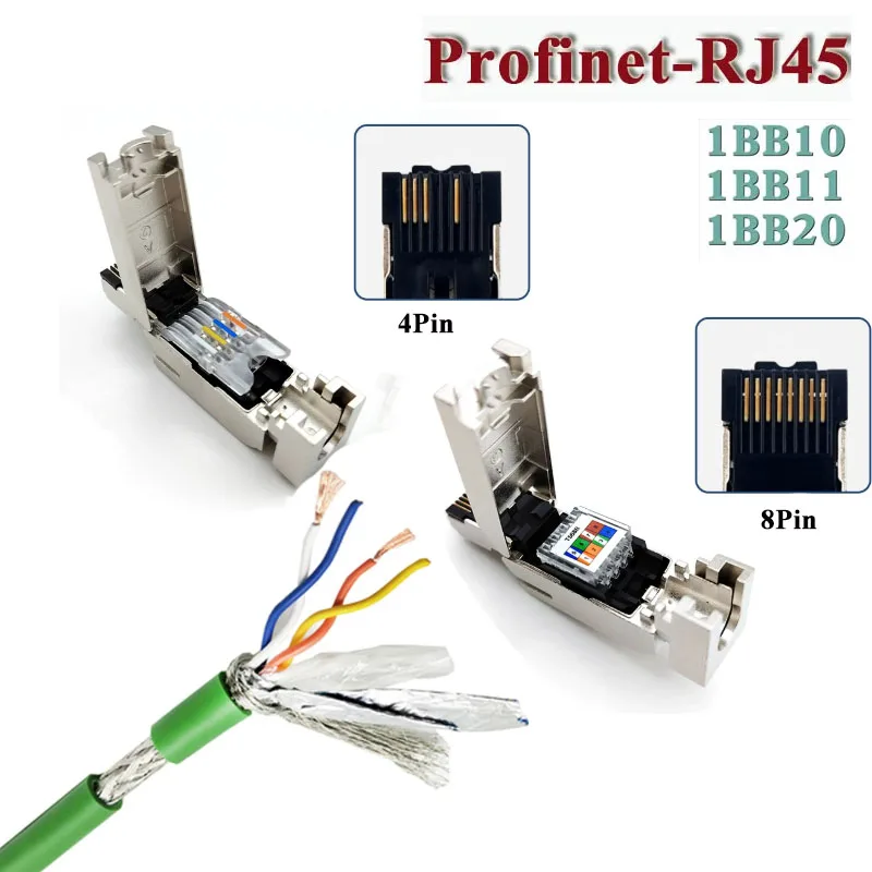 Industrial Grade Metal Shielded RJ45 Plug fo Siemens 4Pin 6GK1901-1BB10 Ethernet Crystal Head 8Pin 1B No Pressure 180° Connector
