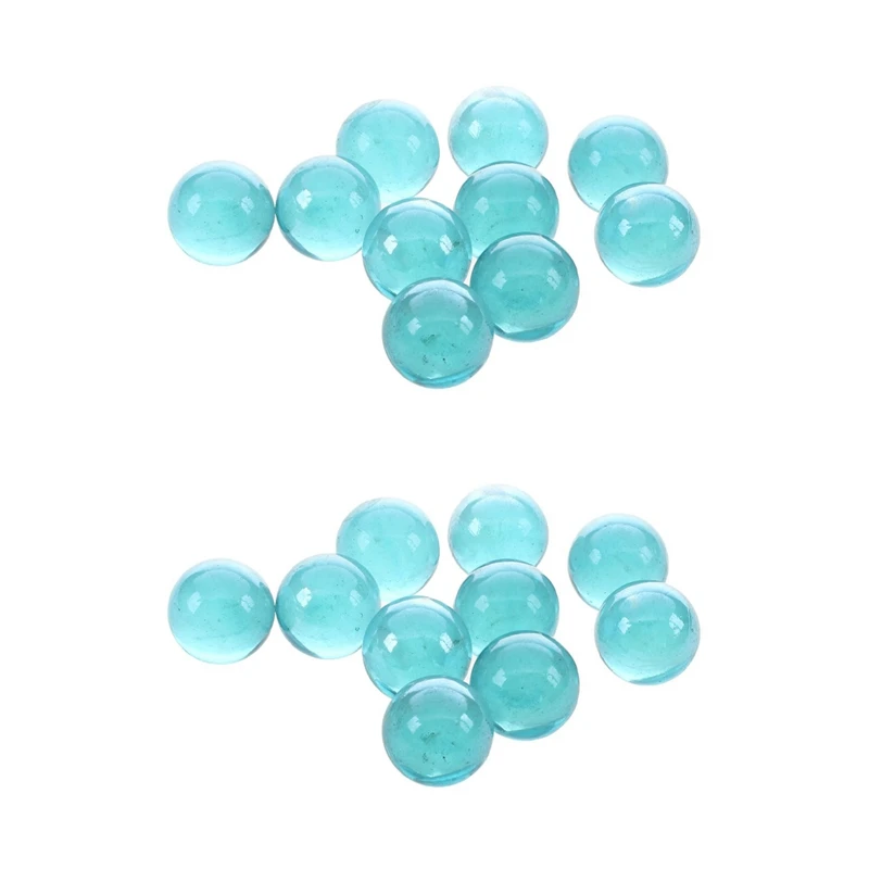 40 Pcs Marbles 16Mm Glass Marbles Knicker Glass Balls Decoration Color Nuggets Toy Light Blue