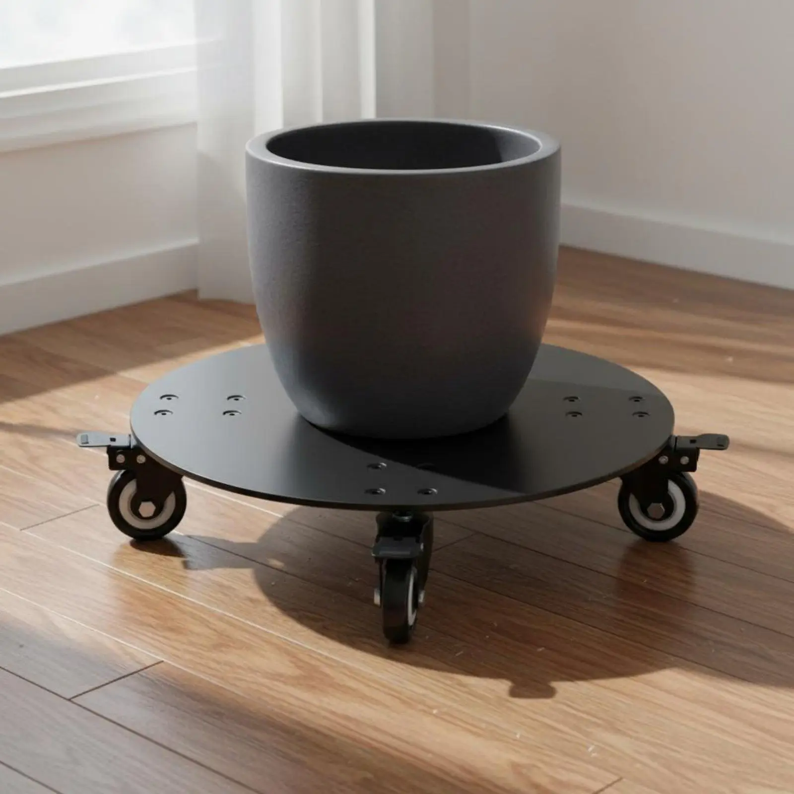 Versatile Heavy Duty Plant Holder Metal Rolling Planter Stand with Lockable Wheels for Home Garden Versatile Heavy Duty Plant Holder Metal Rolling Planter Stand with Lockable Wheels for Home Garden