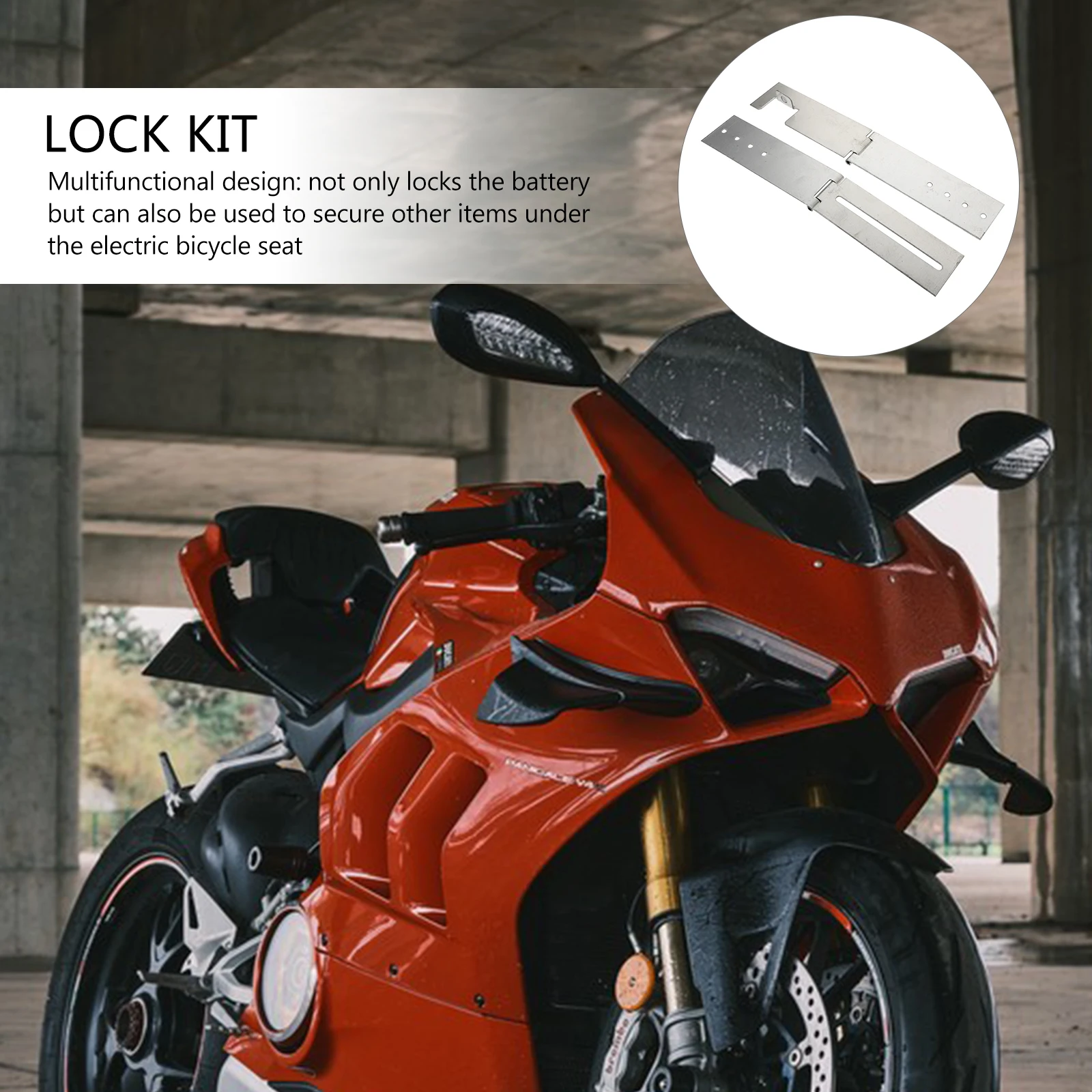 Anti-Theft Lock for Electric Bicycle Tamper-Proof Security Lock Under-Seat Heavy Duty Outdoor Fixing Security