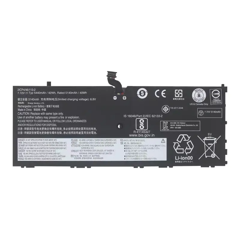 

L16L4P91 Laptop Battery for Lenovo ThinkPad X1 Tablet gen 3 TP00089A L16M4P91 L16S4P91 SB10K97598 SB10K97599 7.72V 42Wh/5440mAh