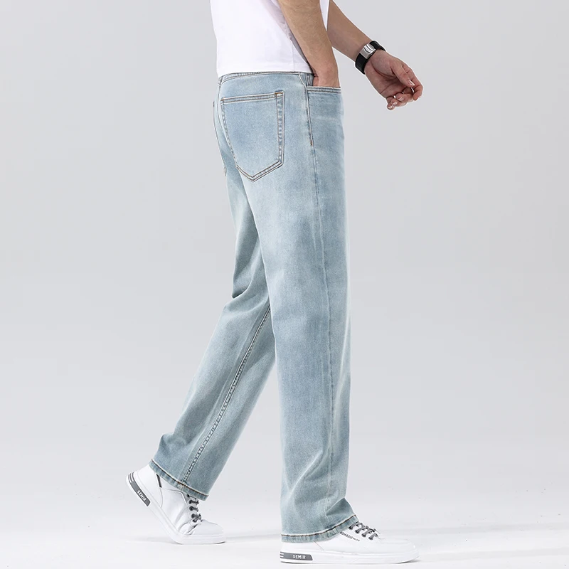 

2025 Spring Summer New Straight Leg Jeans Men's Stretchy Comfortable Casual Stretch Denim New Arrival Fashion Trendy Essential