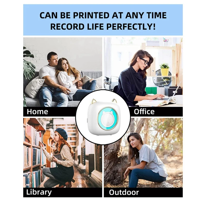 Mini Imprimante Thermique, Impression Photo, Sans Fil, BT, 200Dpi, Android, IOS, 57mm