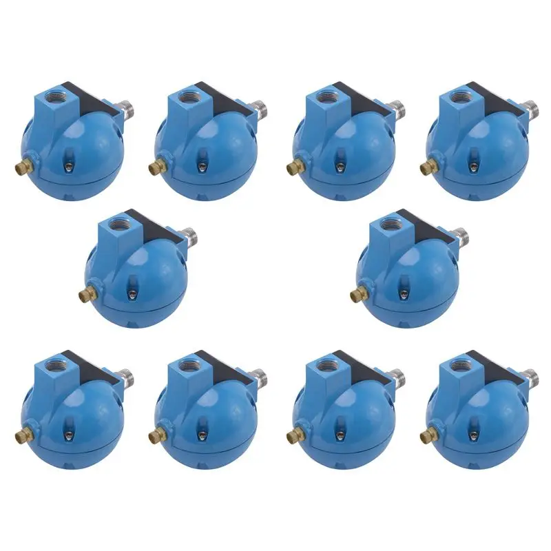 ABJO 10X HAD20B Spherical Automatic Drain Valve, 1/2 BSP Air Compressor Drain, 20bar Max Pressure, Blue Metal