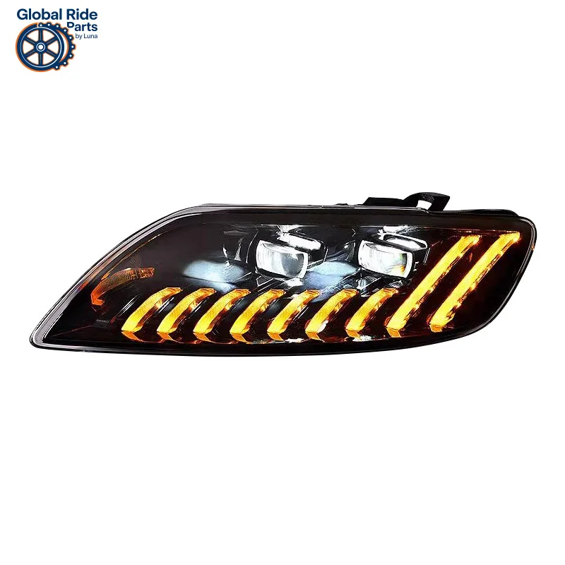 

Подходит для 06-15 Audi Q7 в сборе, модифицированные светодиодные лазерные линзы, дневные ходовые фары, плавный указатель поворота