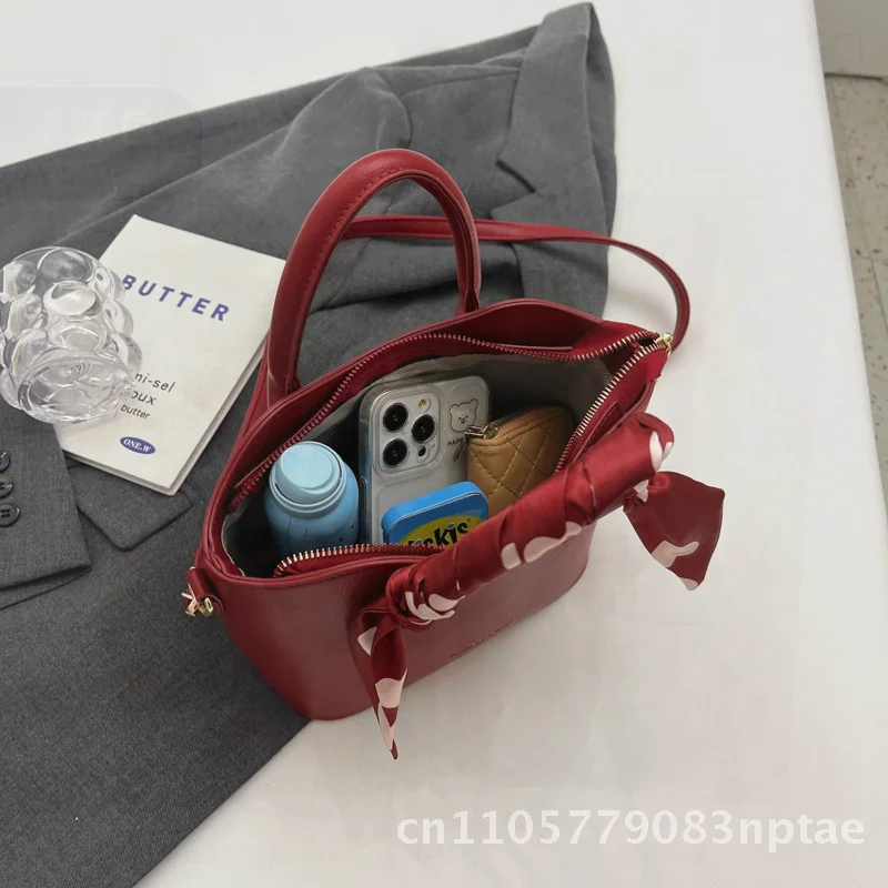 กระเป๋าถือทรงถัง PU สีแดง แฟชั - Luxury Bags Medium Size บทวิจารณ์และราคา