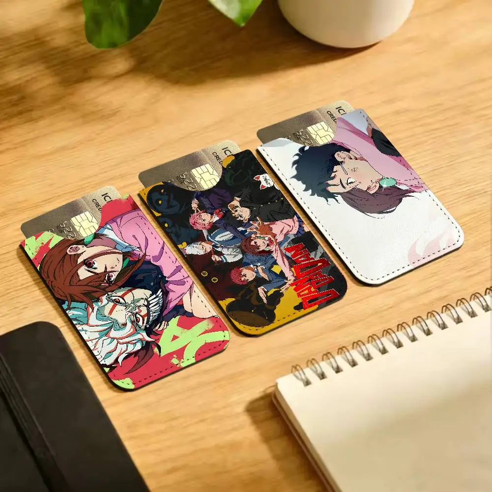 Anime D-DandadanS Ultra-Thin Mini Leather Card Holder Wallets for Men Women Lightweight Soft Genuine Leather Credit Card