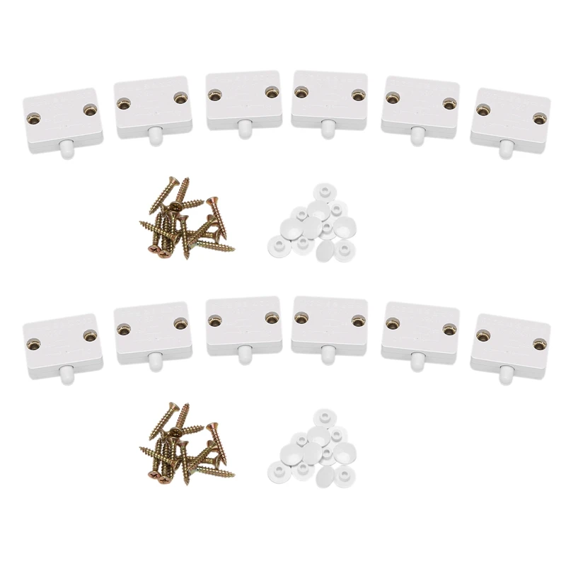 12Pcs Door LED Switch For Closet Light,Normally Closed Cabinet Electrical Lamp Switches,For Closet Pantry Cabinet White