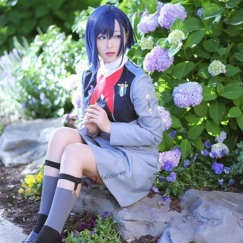 

az15DARLING in the FRANXX HIRO ICHIGO MIKU KOKORO Zero Two Косплей Школьная форма Костюм Парик Аниме Хэллоуин Наряд Костюм
