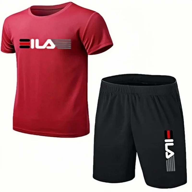 

Summer Men's Fashion Simple Fitness Two-piece Oversized Fashion Short Sleeve and Shorts Sets Size Casual Sportswear Men's Suit