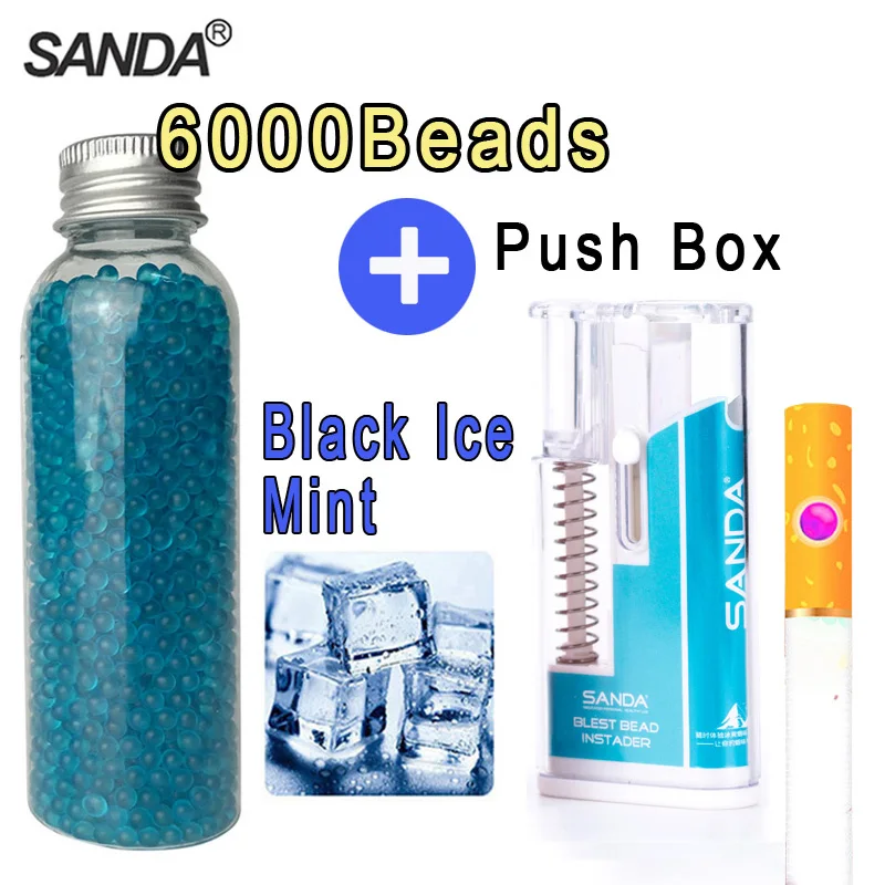 6000PCS Fruit tastes Menthol Ball Capsules for cigarets with Pusher Box Black Ice mint Cigarette Explosion Pops Beads Smoke Gift