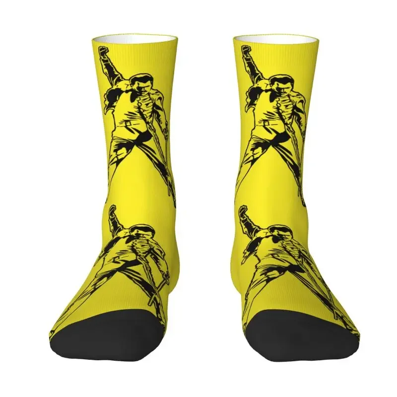 Freddie Mercury Men Women Crew Socks Unisex Novelty 3D Printing Dress Socks