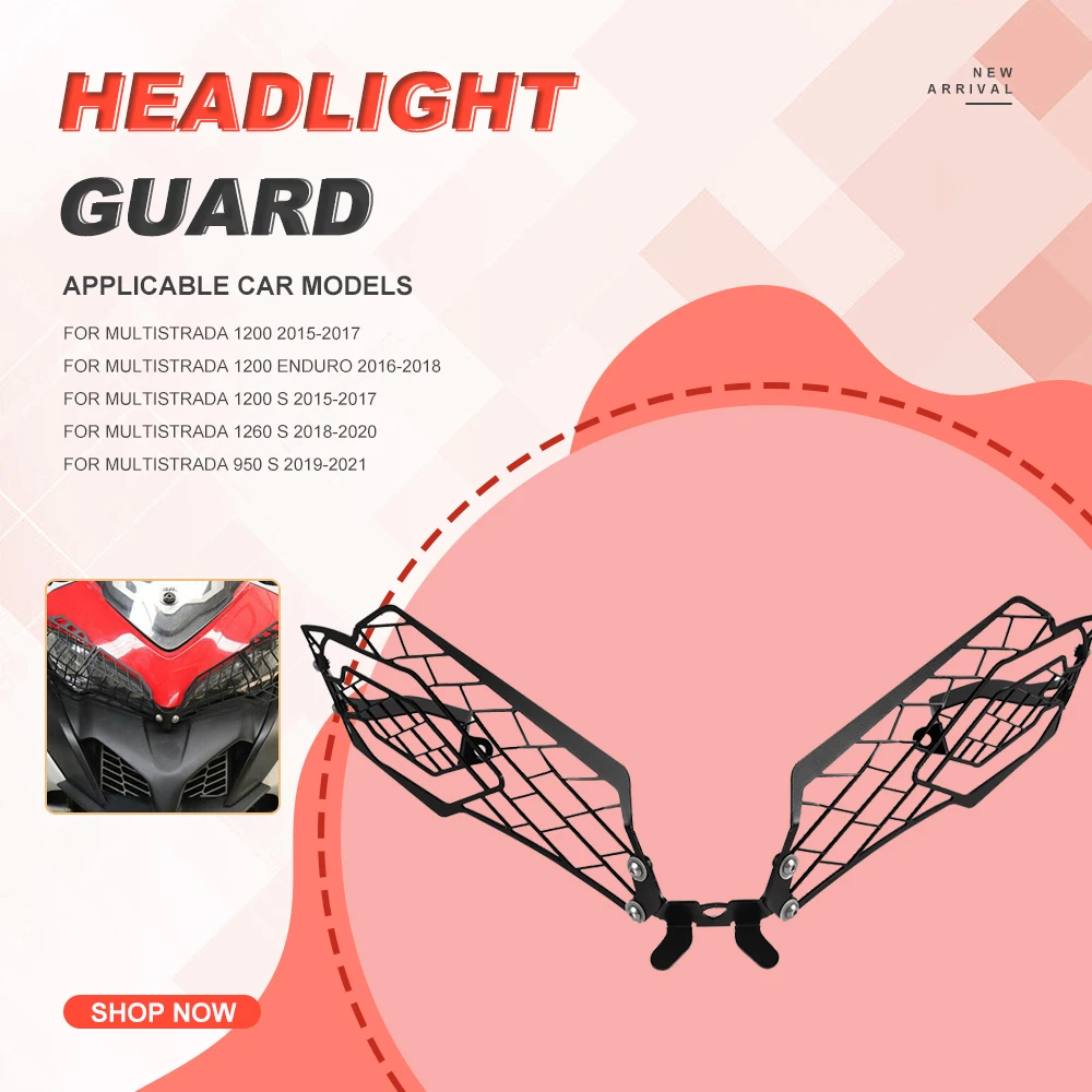 For DUCATI MULTISTRADA MTS 950 1200 1260 S GRAND TOUR ENDURO PIKES PEAK Aluminium Headlight Grille Protective Cover Guard Parts