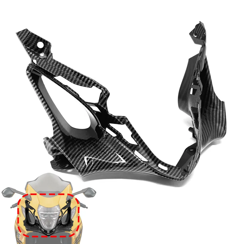 Carbon Fiber Pattern Front Headlight Nose Frame Cowling Cover Fairing for suzuki hayabusa gsx 1300 r gsx1300r 2021 - 2024