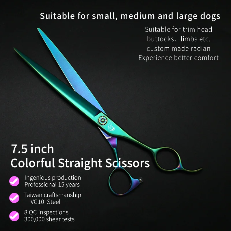 Imagem -02 - Crane-professional Pet Grooming Scissors High-end Tesoura Reta Vg10 Cortador de Aço Leve Colorido Animal Hair Cut Tools Cão e Gato